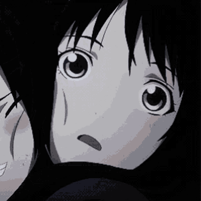a close up of two anime girls with their mouths open