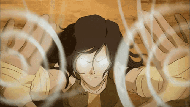 a cartoon of a man with long hair holding a sphere in his hands