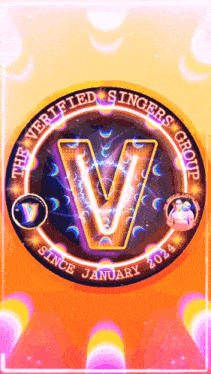 a logo for the verified singers group with a letter v