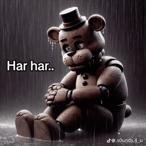 a teddy bear is sitting in the rain wearing a top hat and looking sad .