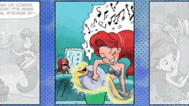 a cartoon of a mermaid with the words " end of cords " on it
