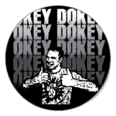 a black and white image of a man giving a thumbs up with the words key doke key doke key doke key doke