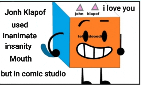 a cartoon character says " i love you " while standing next to a book