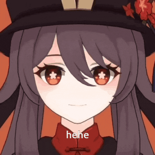 a close up of a girl 's face with the word " hee " written below it