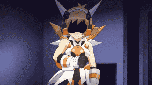 a cartoon character wearing a mask and headphones stands in a dark room