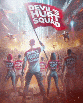 a poster for devil 's hurt squad shows a group of people