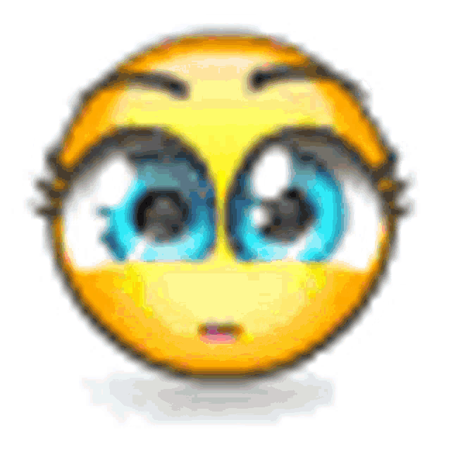 a smiley face with crying eyes and tears on it 's face .