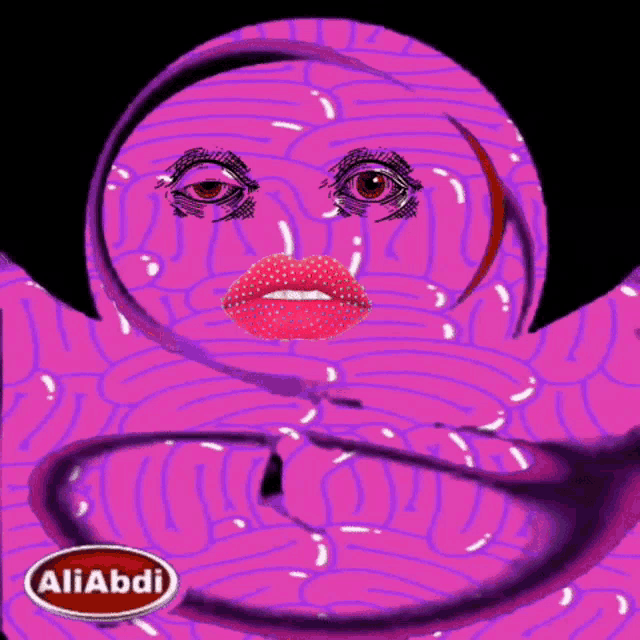a drawing of a woman 's face with aliabdi written in the corner