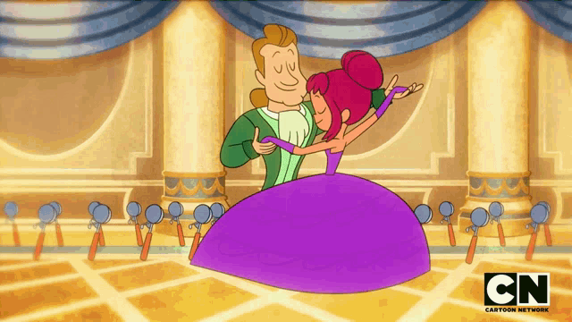 a cartoon of a man and a woman dancing with cn cartoon network written on the bottom