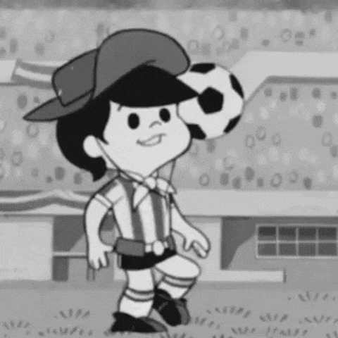 a black and white drawing of a boy holding a soccer ball on his head