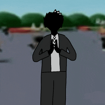 a cartoon drawing of a man in a suit