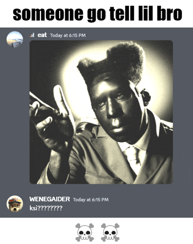 a black and white photo of a man with the words " someone go tell lil bro "