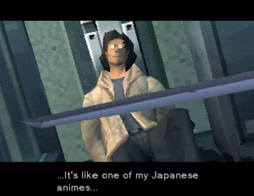 a man in a video game says " it 's like one of my japanese animes ... "