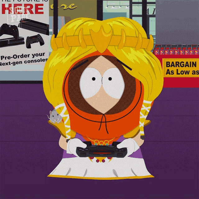 Trying Out New Console Kenny Mccormick GIF - Trying Out New Console Kenny Mccormick Princess Kenny GIFs