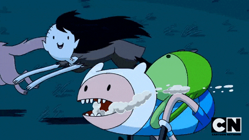 a cartoon of finn and marceline from cn