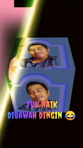 a picture of a man with the words yuk naik dibawah dingin above him