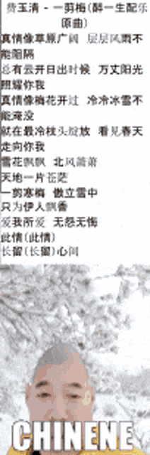 a man with chinese writing on his face