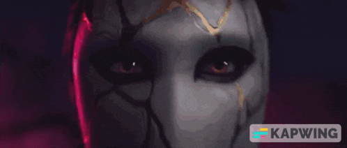 a close up of a person 's face with the word kapwing on the bottom right