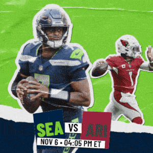an advertisement for a football game between seahawks and arizona cardinals