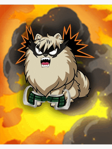 a cartoon drawing of a dog with a mask on