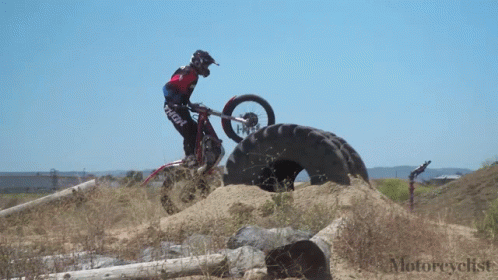 Riding Over A Big Tire Motorcyclist Magazine GIF - Riding Over A Big Tire Motorcyclist Magazine Motorcyclist GIFs