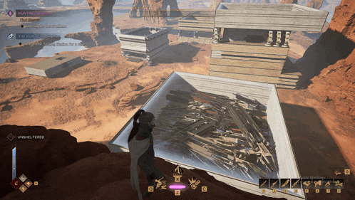 a screenshot of a video game that says unsheltered on the bottom right