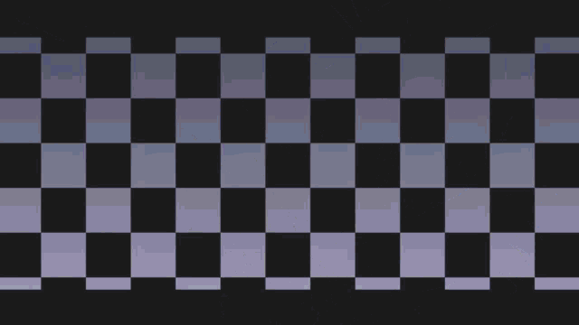 a black and white checkered background with a few lines