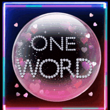 a bubble with the words one word written in diamonds
