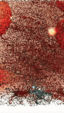 a red background with a lot of small dots