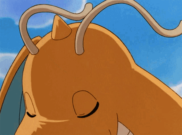 a cartoon dragon with its eyes closed and its wings spread