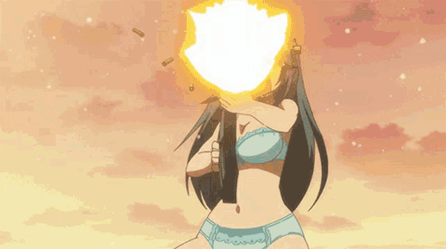 a cartoon girl in a bikini is holding a gun