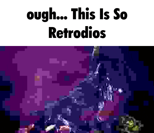 a purple background with the words ough this is so retrodios on it