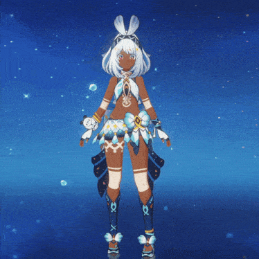 a cartoon character with a sword in her hand and the letter o on her chest