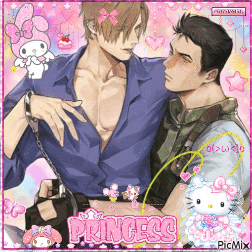 a picture of two men with the word princess in the corner