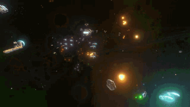 a green background with a bunch of bubbles and a few stars