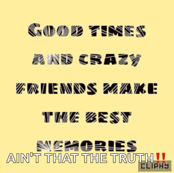 a quote that says good times and crazy friends make the best memories ain t that the truth