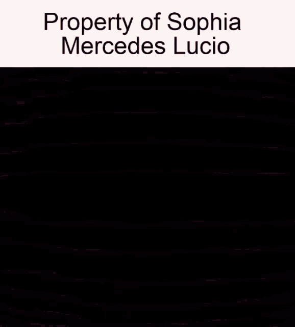a picture of a girl with pink hair and the words property of sophia mercedes lucio