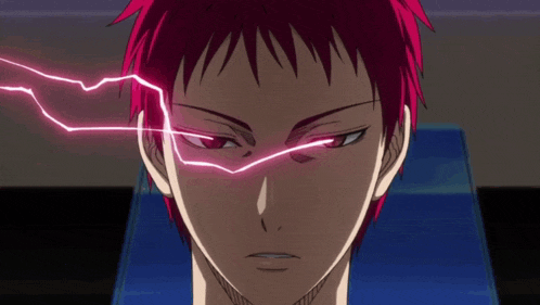 a close up of a person 's face with a lightning bolt coming out of it
