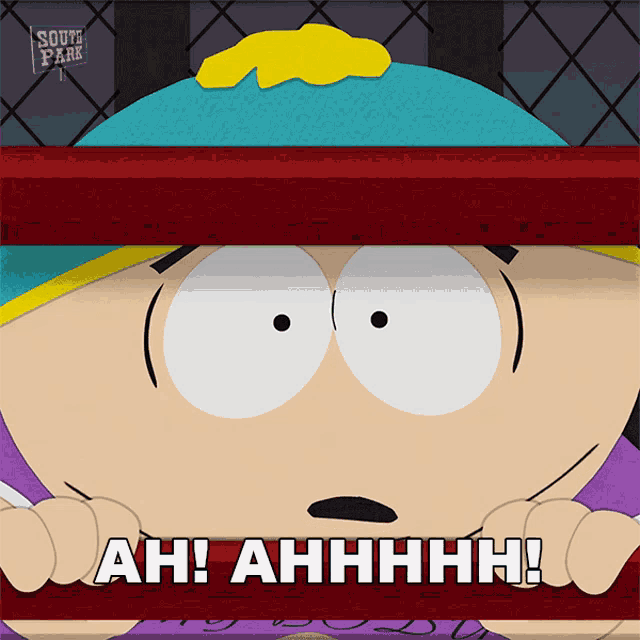 a cartoon character from south park says ah ! ahhhh
