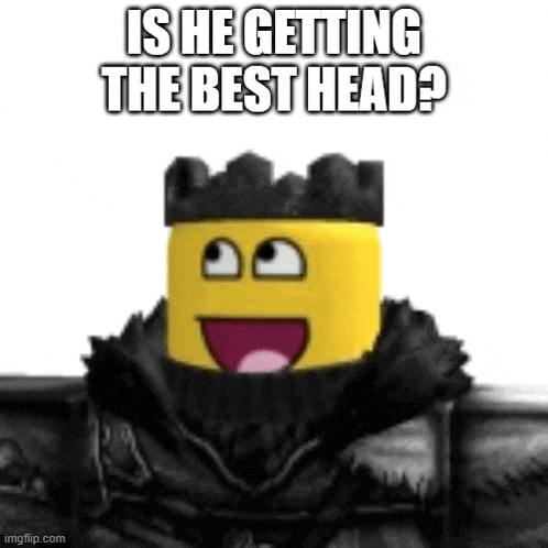 a yellow block with a black crown on its head is sitting in a chair with a funny face .