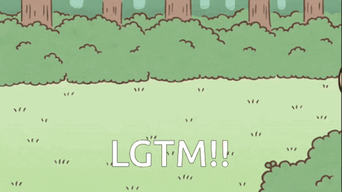 a cartoon of a rabbit with the words lgtm written on the bottom