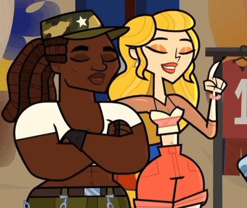 a couple of cartoon characters standing next to each other with one wearing a number 1 shirt