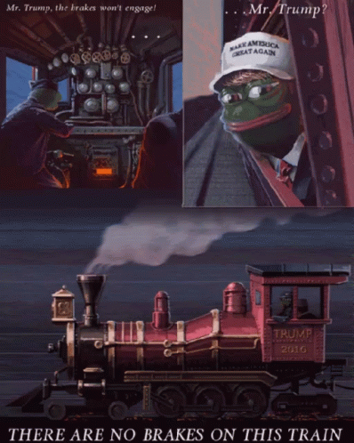 Pepe No Brakes On This Train GIF - Pepe No Brakes On This Train Make America Great Again GIFs