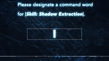 a screen that says please designate a command word for skill shadow extraction arise