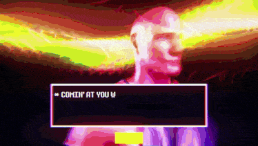 a pixelated image of a man says " comin ' at you "
