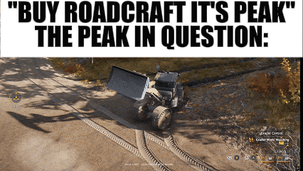 a screenshot of a video game says " buy roadcraft it 's peak "