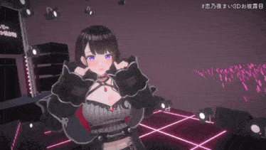 a girl with purple eyes is wearing a choker