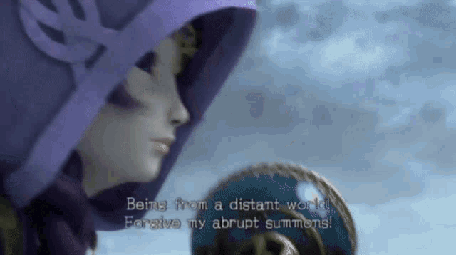 a video game character says " being from a distant world "