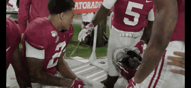 a football player with the number 5 on his back