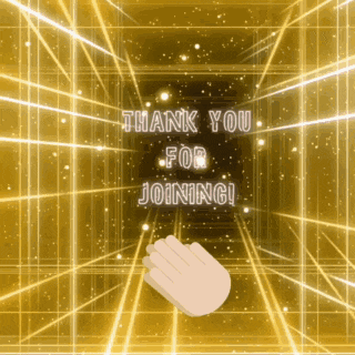 a hand is reaching out towards a thank you for joining message